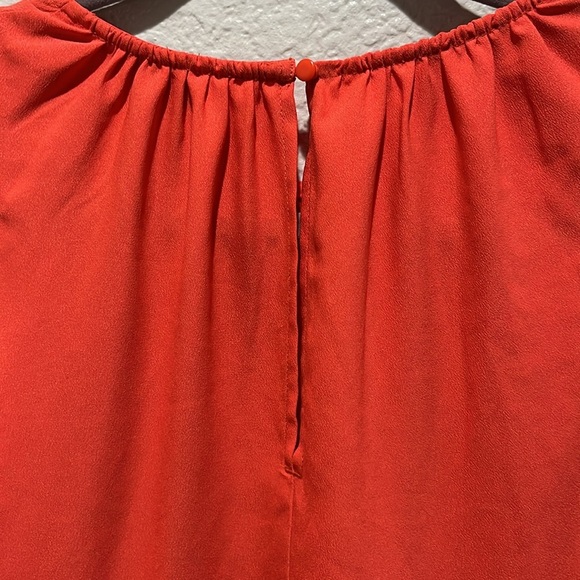 LOFT Women’s Orange Tiered Swing Dress Crew Neck Sleeveless Size XS Cruise Wear - Picture 9 of 9